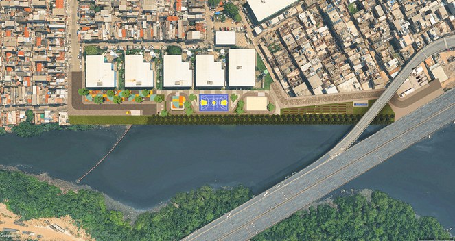 Projeção do futuro Parque Linear da Maré